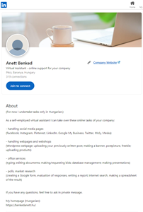LinkedIn | Benked Anett - online vállalkozástámogatás